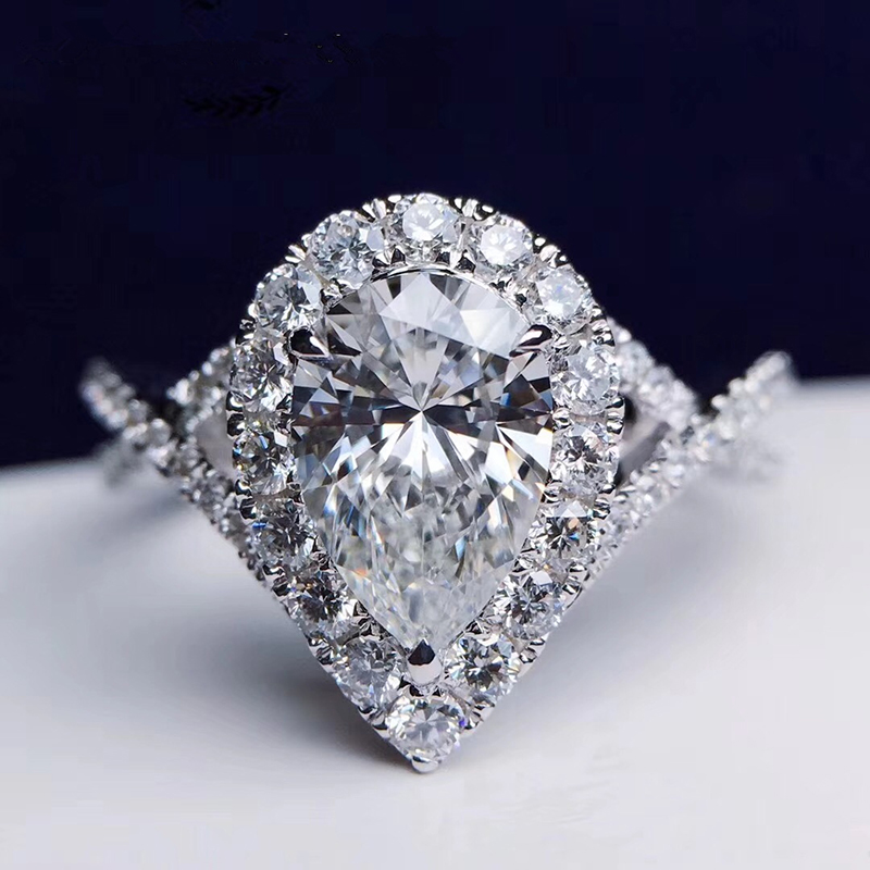 Moissanite Engagement Ring 1 Carat - Bague de fiançailles en or blanc