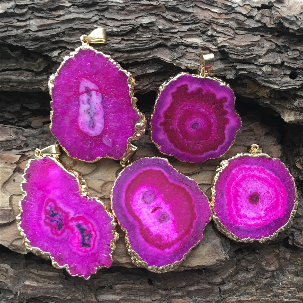 Crystal Pendant Necklace Natural Stone - Pendentif en pierre naturelle, Quartz, cristal,