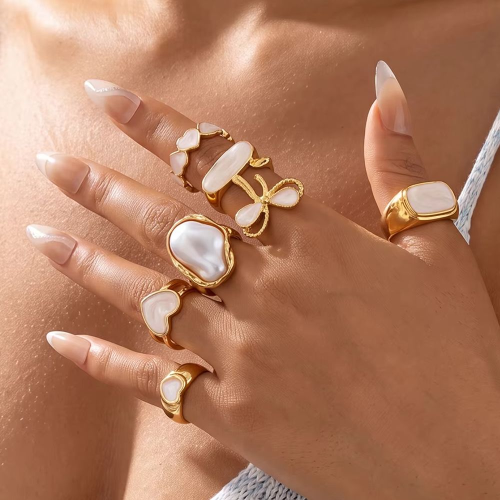 Vintage Punk Knuckle Rings Set - Ensemble de 7 bagues pour femmes,