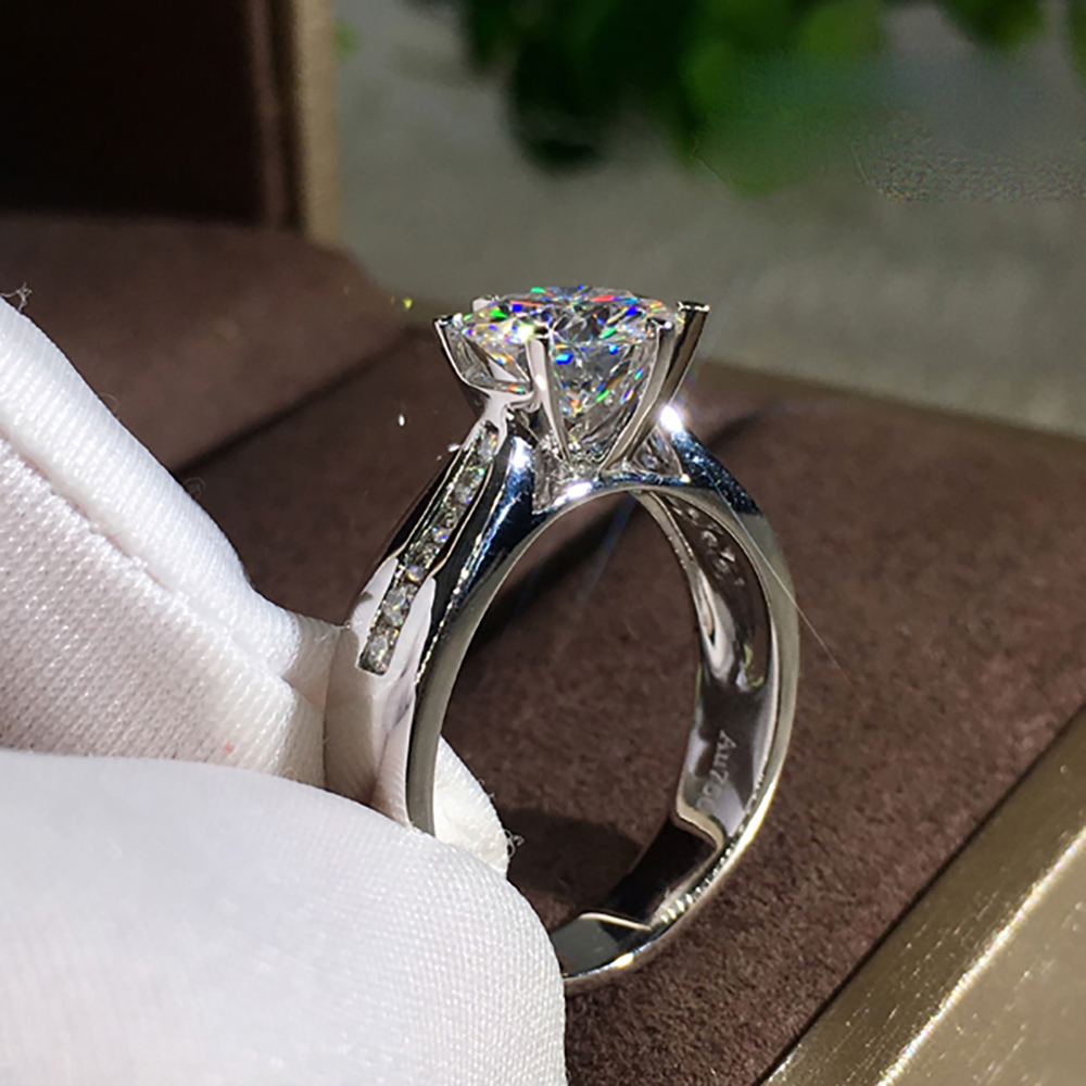 Moissanite Engagement Ring 1 Carat - Bague de fiançailles en or blanc