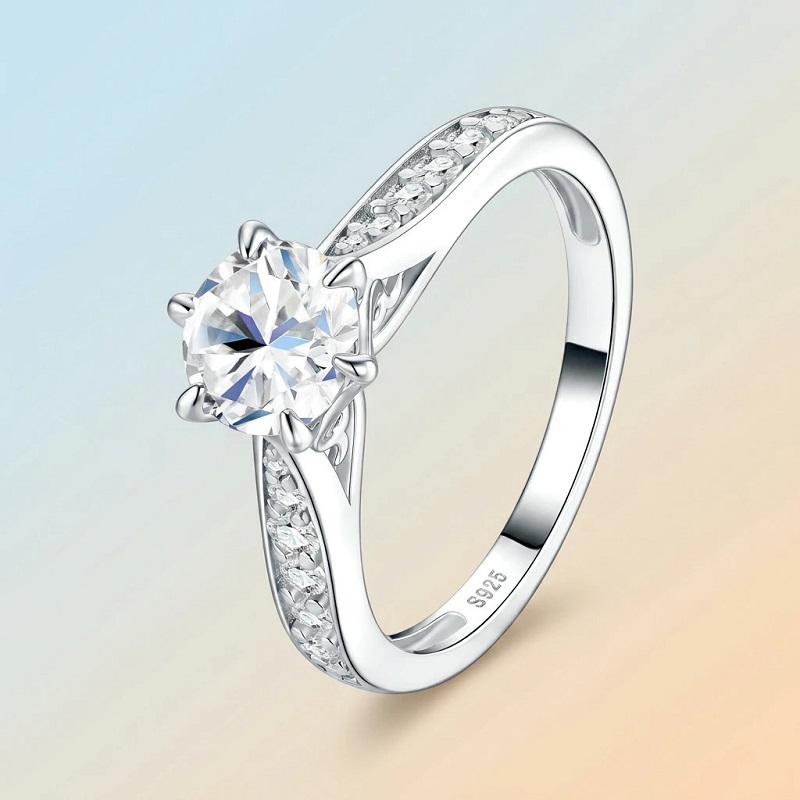 Moissanite Engagement Ring 1 Carat - Apaison – bague de luxe en