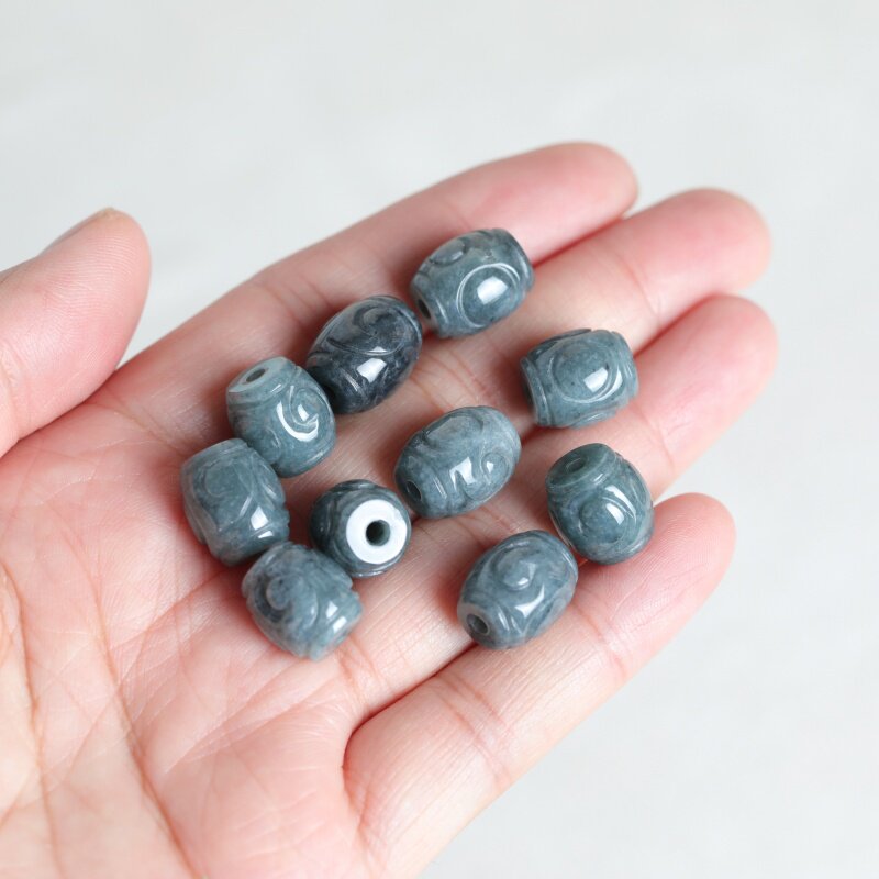 Lot de 5 perles en jade bleu n - Earrings avis et prix