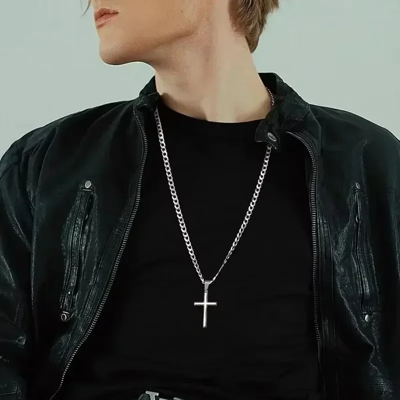 Collier croix en argent regard - 925 Sterling Silver Chain Necklace Men avis et prix