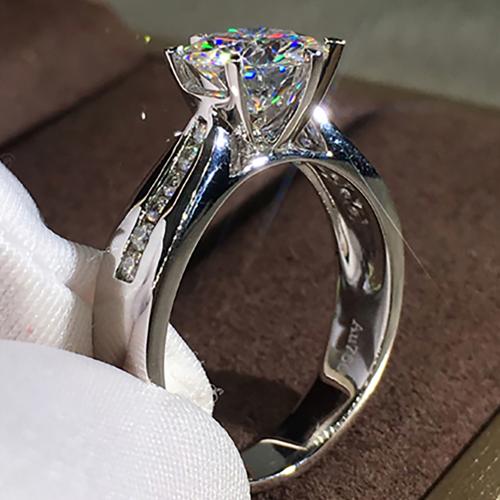 Bague de fiançailles en or bla - Moissanite Engagement Ring 1 Carat avis et prix