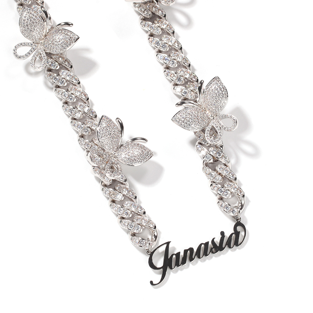 Collier papillon en cuivre pla - Cuban Link Chain 12Mm avis et prix