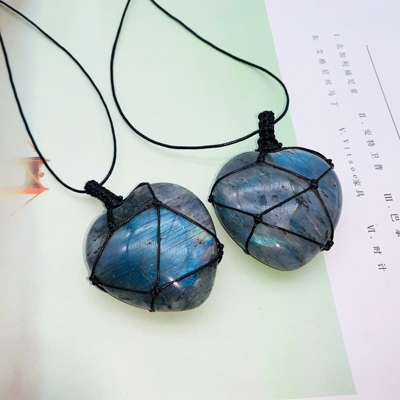 Collier pendentif en forme de  - Crystal Pendant Necklace Natural Stone avis et prix