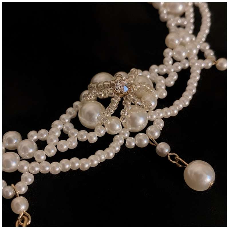 Collier ras du cou en perles V - Pearl Choker Necklace Vintage avis et prix
