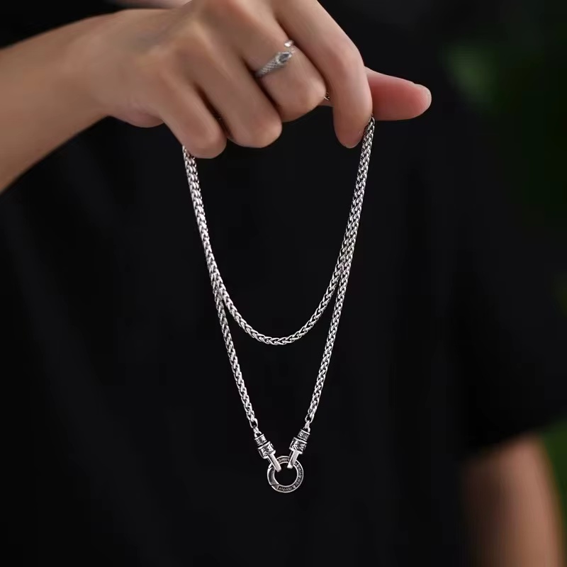 Nouveau collier en argent ster - 925 Sterling Silver Chain Necklace Men avis et prix